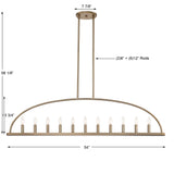 Crystorama Crystorama Abbott 11 Light Vibrant Gold Linear Chandelier