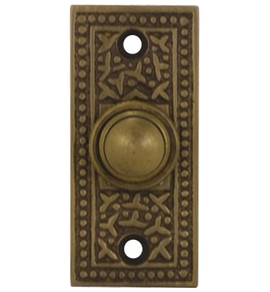 Solid Brass Rice Pattern Door Bell (Several Finishes Available) COPPER MOUNTAIN HARDWARE