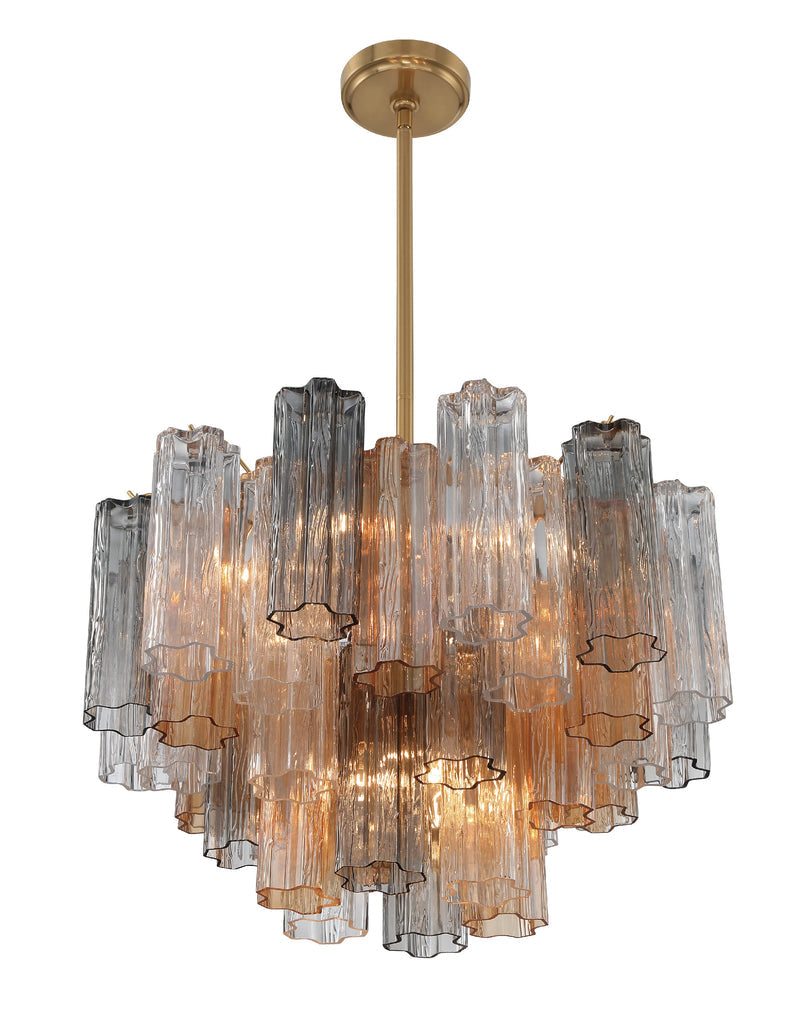 Crystorama Crystorama Addis 9 Light Aged Brass Chandelier