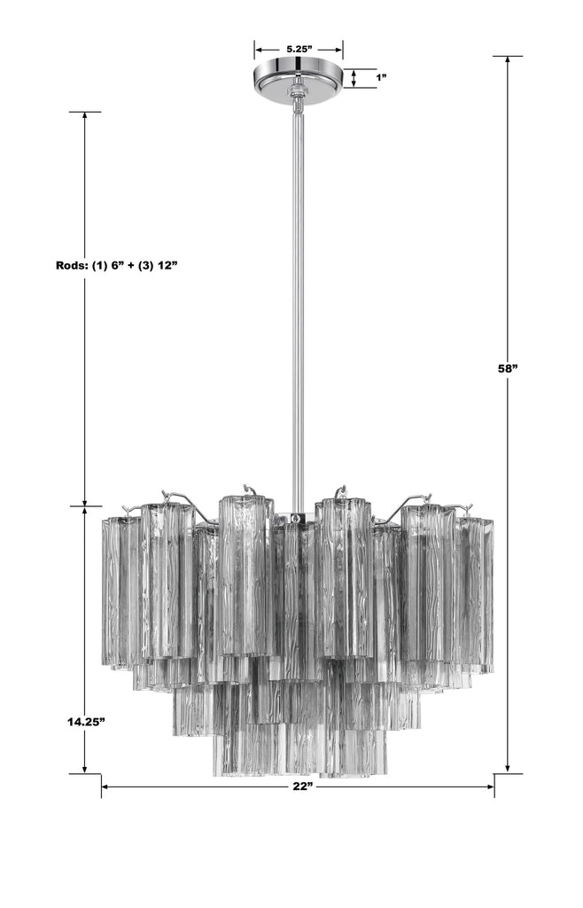 Crystorama Crystorama Addis 9 Light Polished Chrome Chandelier