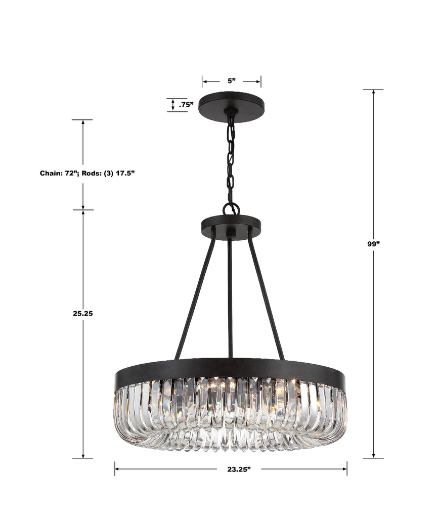 Crystorama Crystorama Alister 8 Light Charcoal Bronze Chandelier