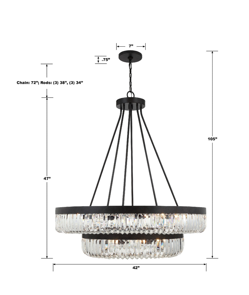 Crystorama Crystorama Alister 26 Light Charcoal Bronze Chandelier