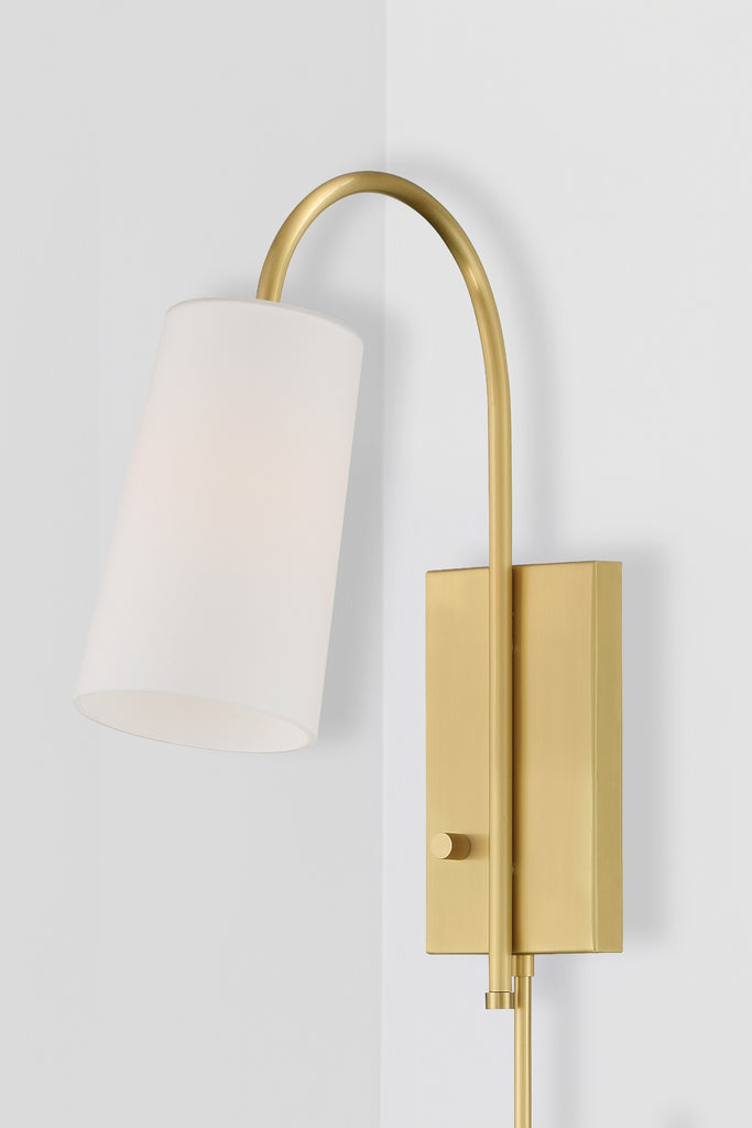 Crystorama Crystorama Alexa 1 Light Aged Brass Task Sconce