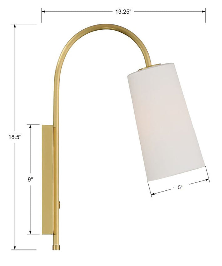 Crystorama Crystorama Alexa 1 Light Aged Brass Task Sconce