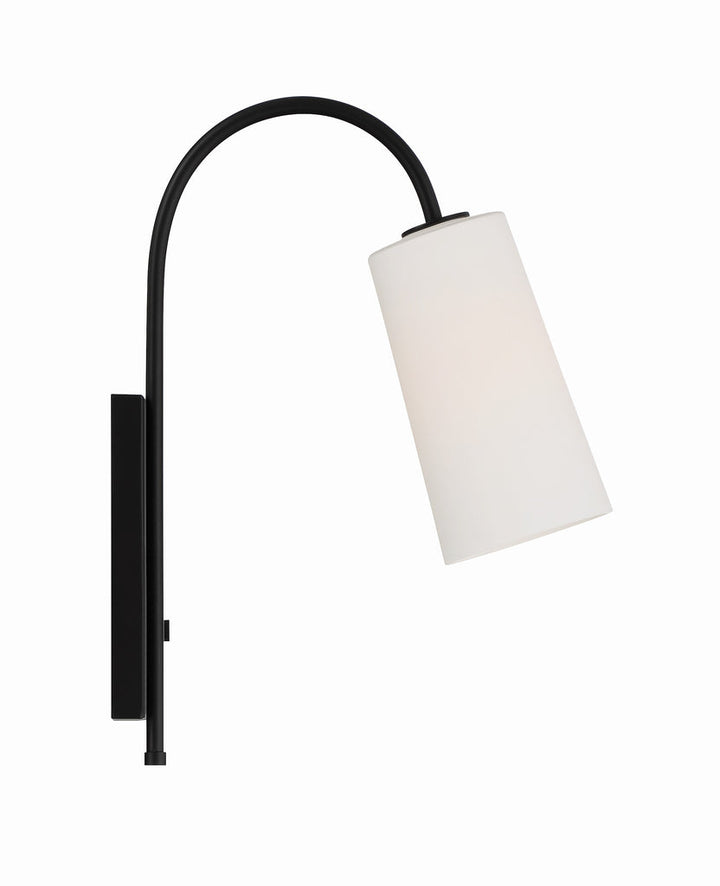 Crystorama Crystorama Alexa 1 Light Matte Black Task Sconce