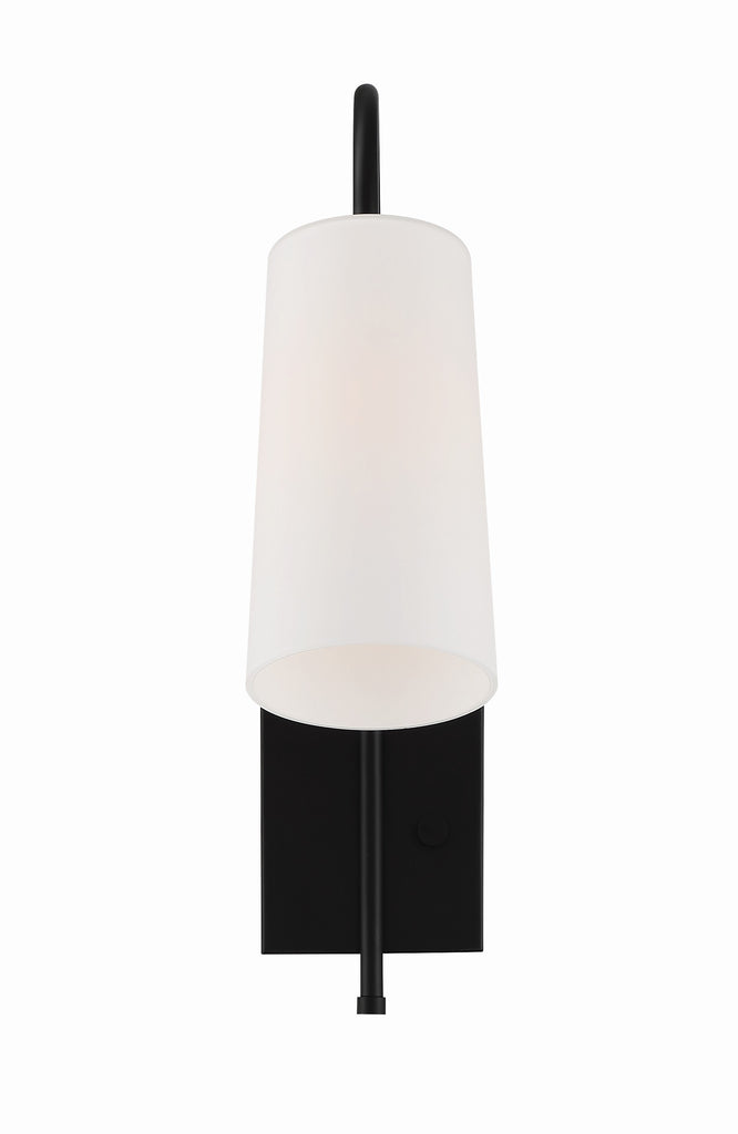 Crystorama Crystorama Alexa 1 Light Matte Black Task Sconce