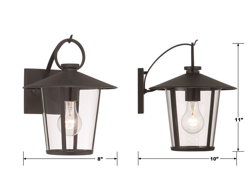 Crystorama Crystorama Andover 1 Light Matte Black Outdoor Sconce