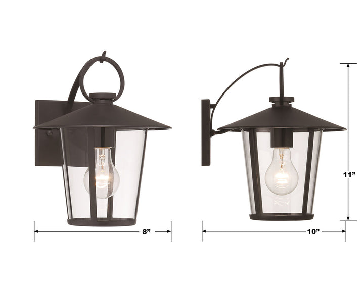 Crystorama Crystorama Andover 1 Light Matte Black Outdoor Sconce