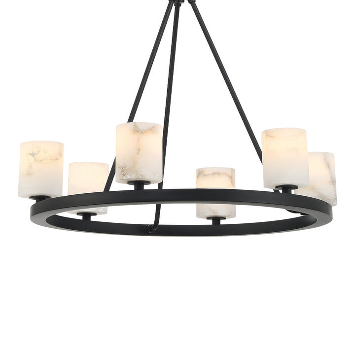 Crystorama Crystorama Aragon 6 Light Matte Black Chandelier