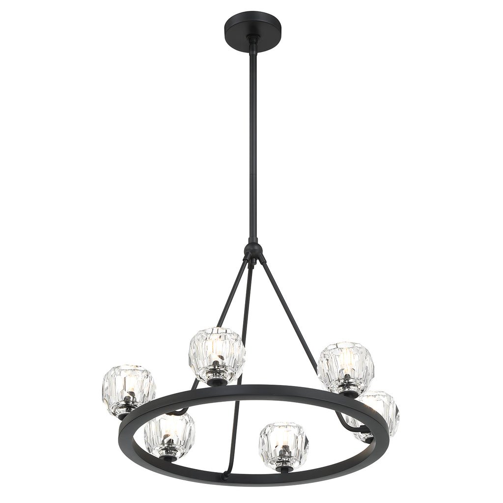 Crystorama Crystorama Aragon 6 Light Matte Black Chandelier