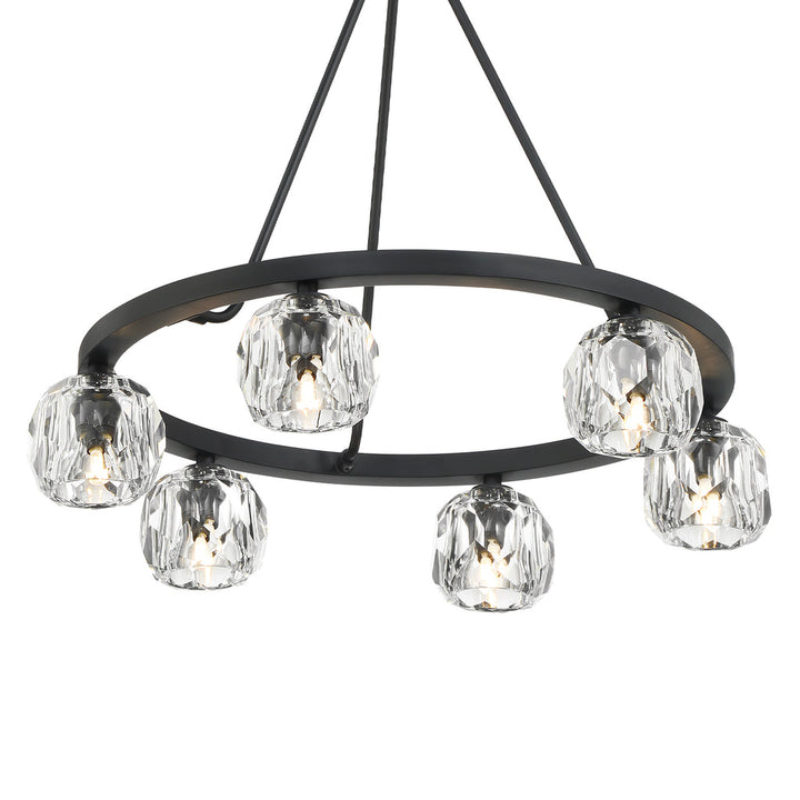 Crystorama Crystorama Aragon 6 Light Matte Black Chandelier