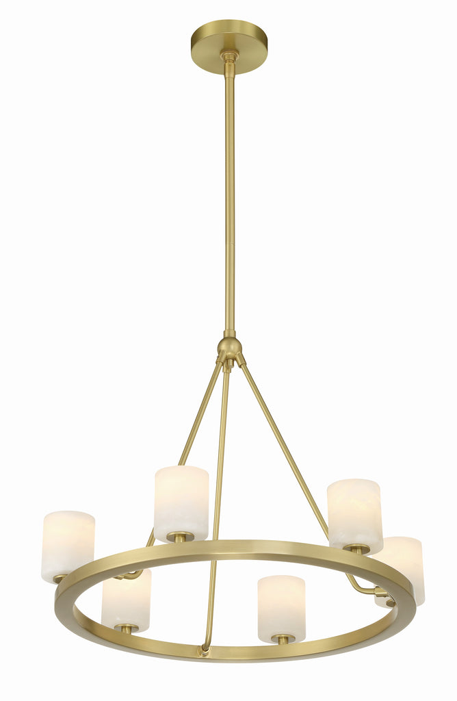 Aragon 6 Light Soft Brass Chandelier Crystorama