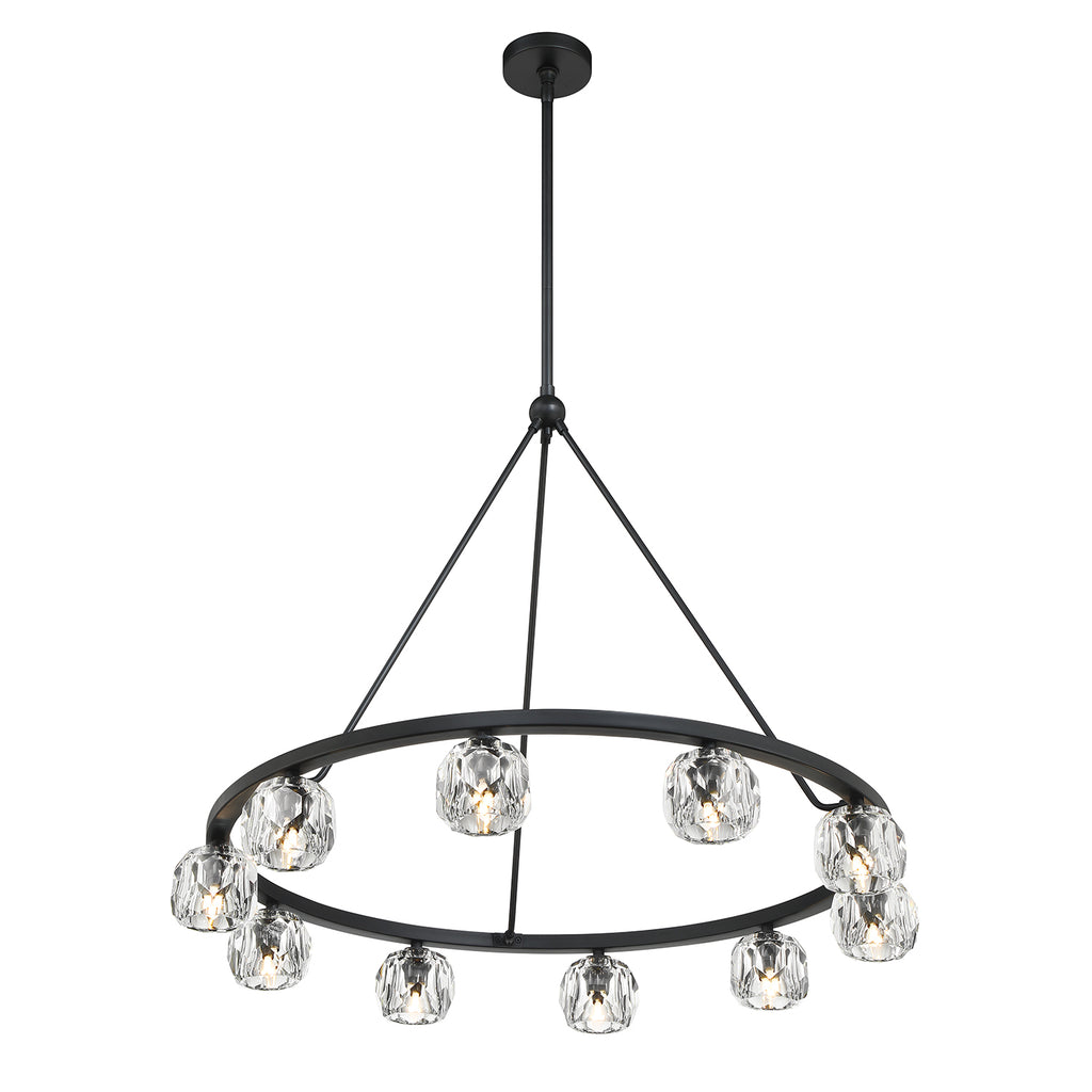 Crystorama Crystorama Aragon 10 Light Matte Black Chandelier