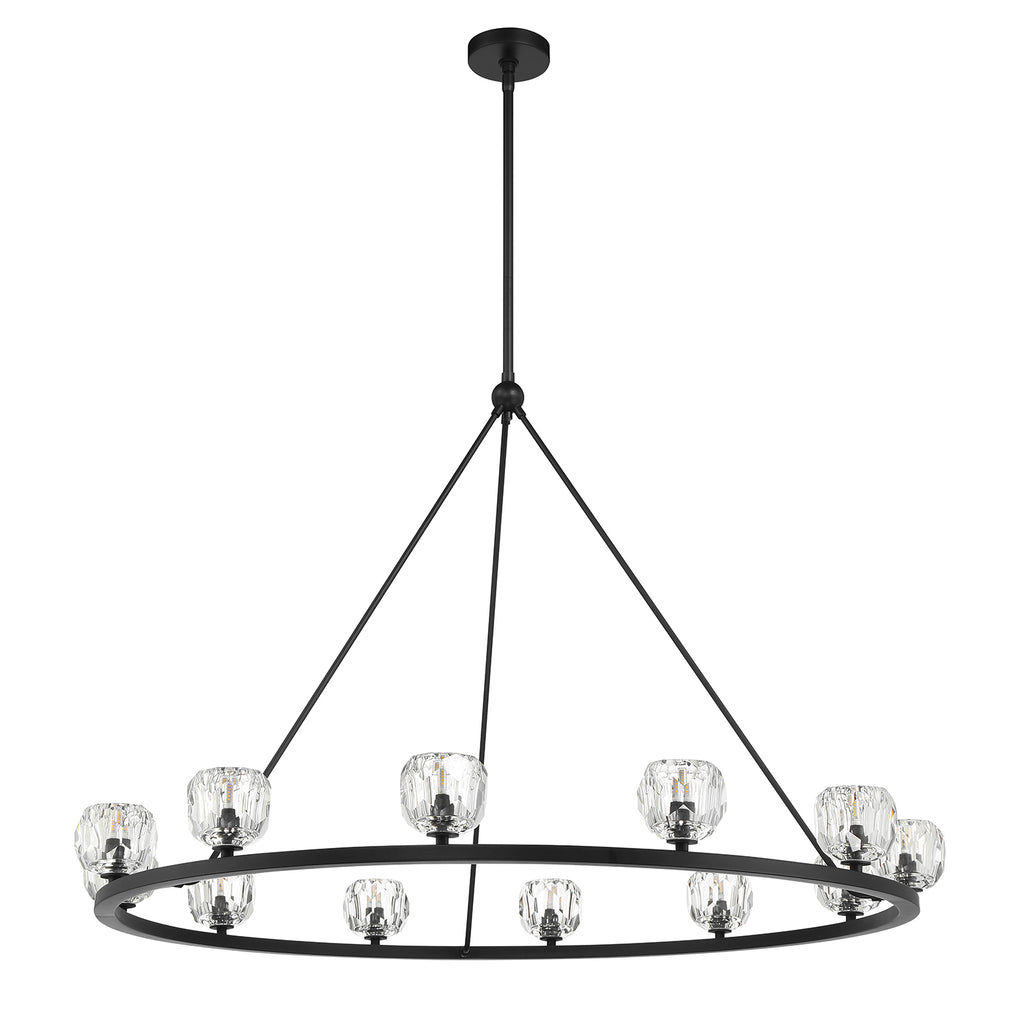 Crystorama Crystorama Aragon 12 Light Matte Black Chandelier