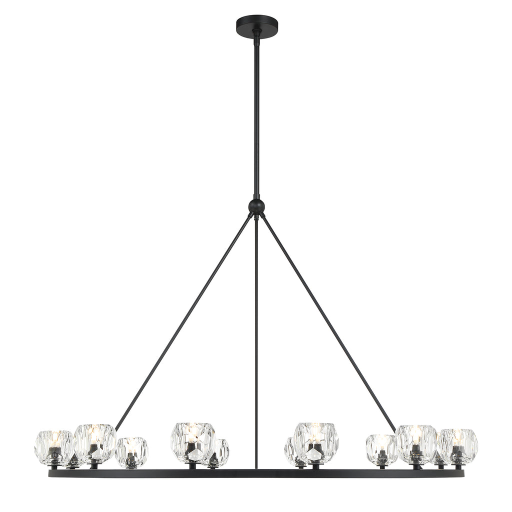 Crystorama Crystorama Aragon 12 Light Matte Black Chandelier