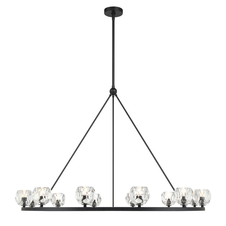 Crystorama Crystorama Aragon 12 Light Matte Black Chandelier