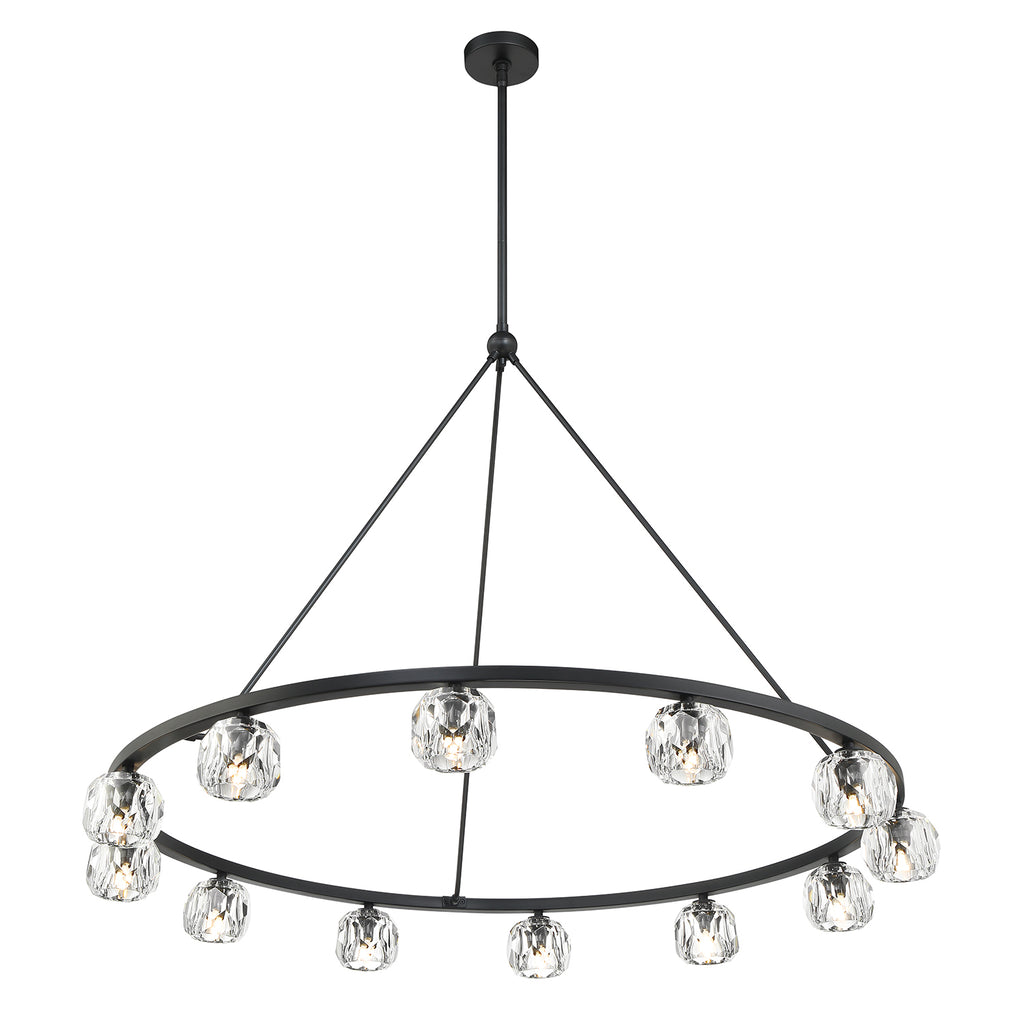 Crystorama Crystorama Aragon 12 Light Matte Black Chandelier