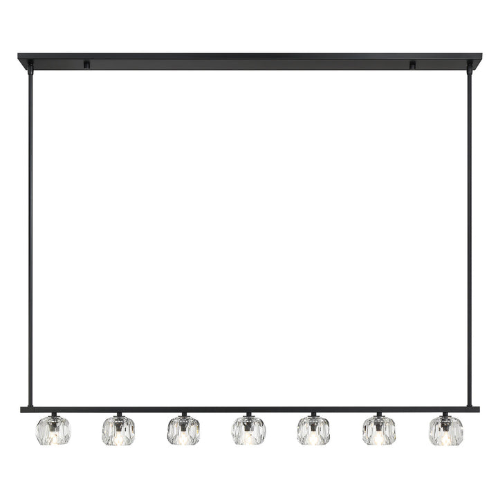 Aragon 7 Light Matte Black Chandelier Crystorama