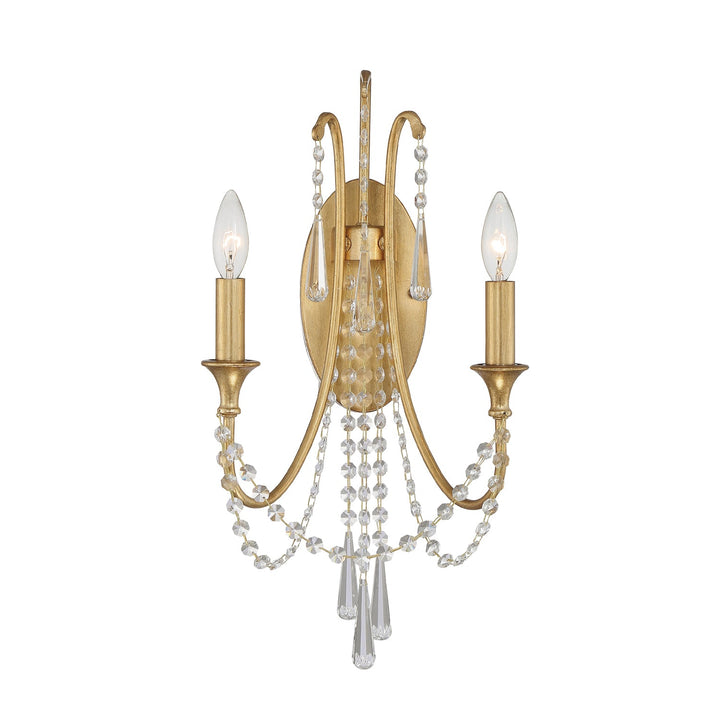 Crystorama Crystorama Arcadia 2 Light Antique Gold Sconce