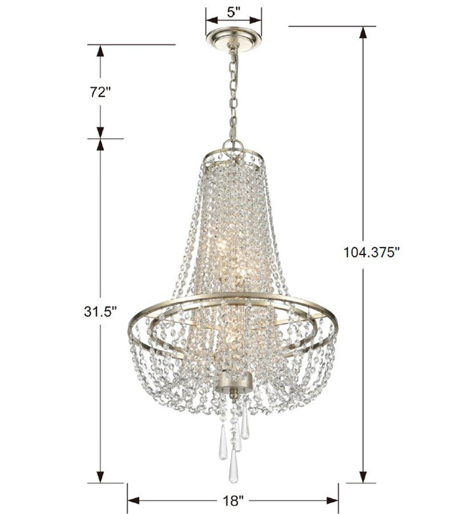 Crystorama Crystorama Arcadia 4 Light Antique Silver Chandelier
