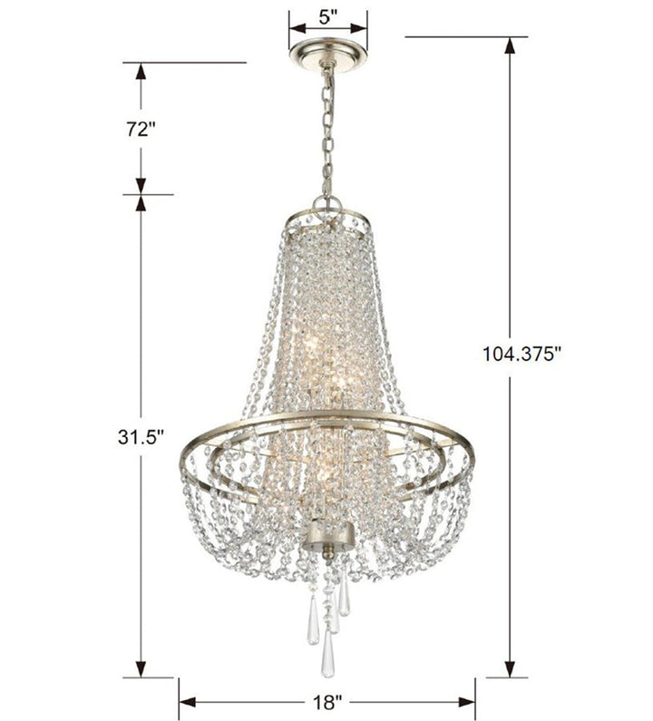 Crystorama Crystorama Arcadia 4 Light Antique Silver Chandelier