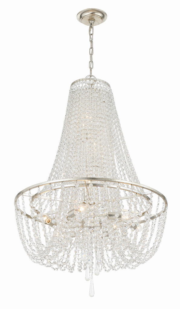 Crystorama Crystorama Arcadia 9 Light Antique Silver Chandelier