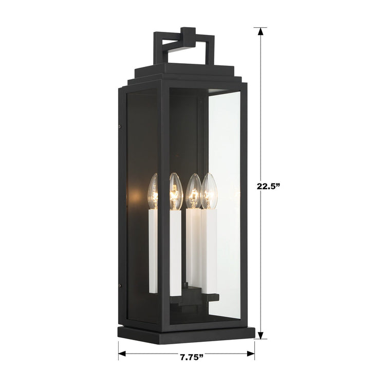 Crystorama Crystorama Aspen 4 Light Matte Black Outdoor Sconce