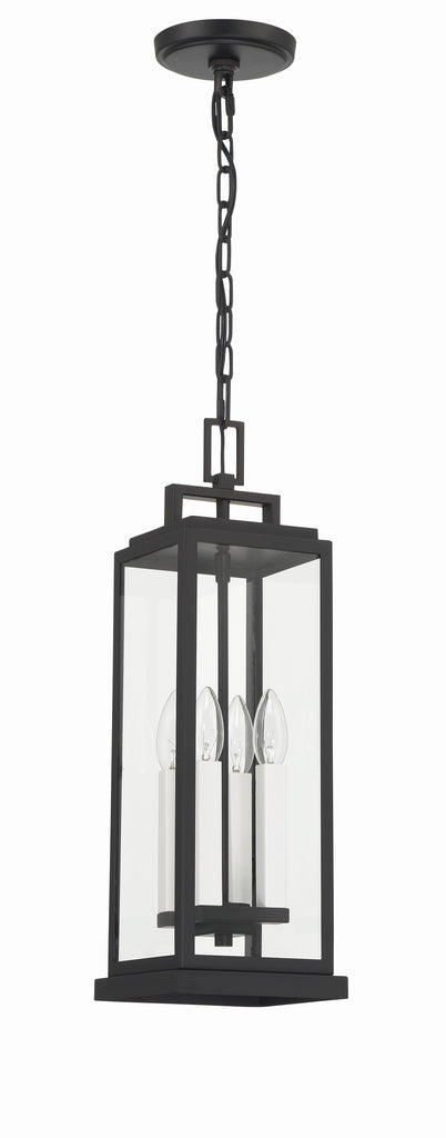 Crystorama Crystorama Aspen 4 Light Matte Black Outdoor Pendant