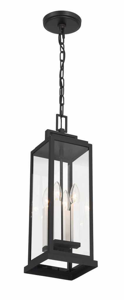 Crystorama Crystorama Aspen 4 Light Matte Black Outdoor Pendant