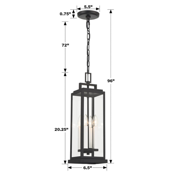 Crystorama Crystorama Aspen 4 Light Matte Black Outdoor Pendant