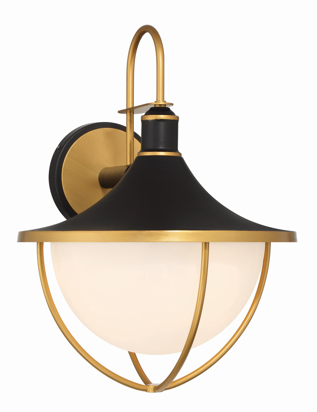 Crystorama Crystorama Atlas 3 Light Matte Black + Textured Gold Outdoor Sconce