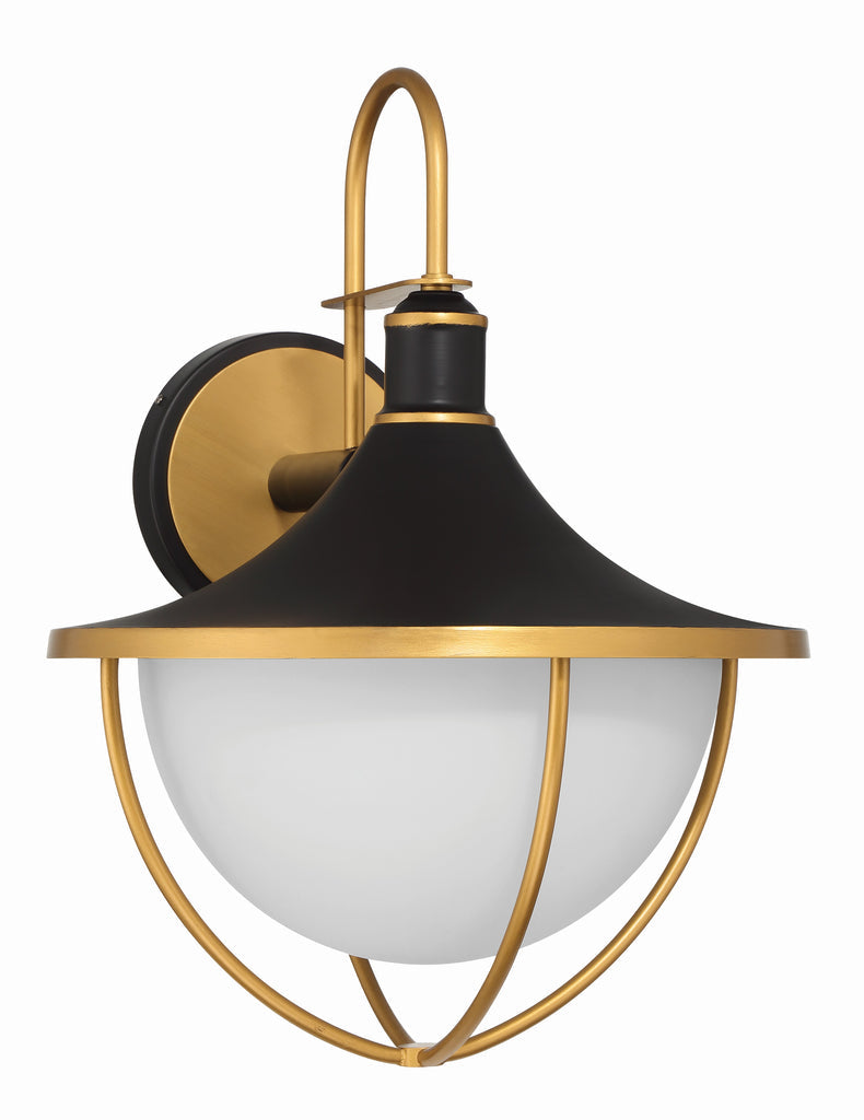 Crystorama Crystorama Atlas 3 Light Matte Black + Textured Gold Outdoor Sconce
