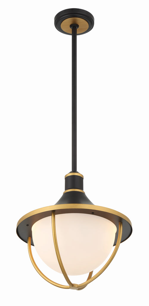 Crystorama Crystorama Atlas 3 Light Matte Black + Textured Gold Outdoor Pendant