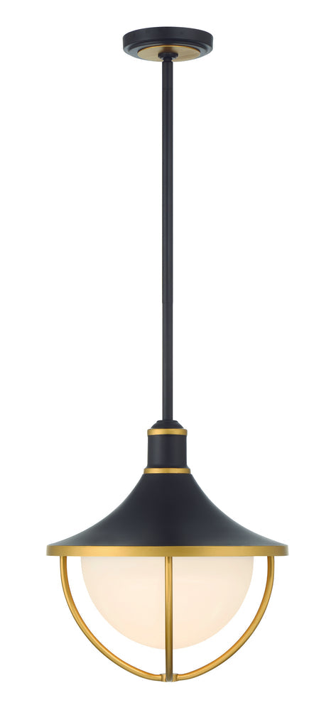Crystorama Crystorama Atlas 3 Light Matte Black + Textured Gold Outdoor Pendant