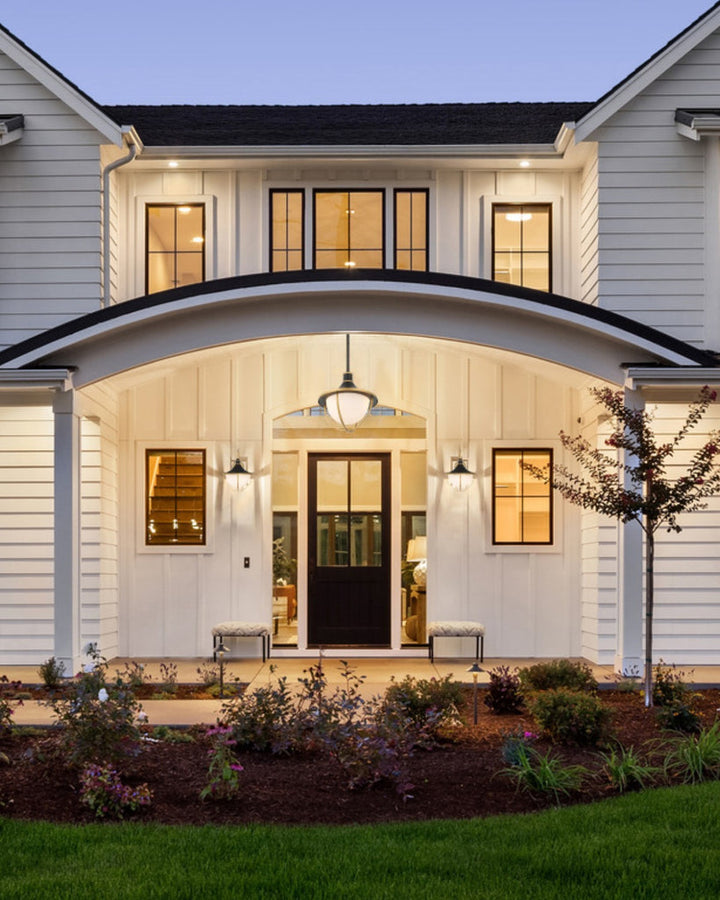 Crystorama Crystorama Atlas 3 Light Matte Black + Textured Gold Outdoor Pendant