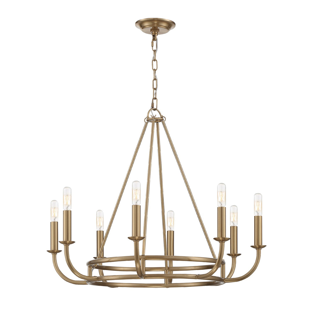 Crystorama Crystorama Bailey 8 Light Aged Brass Chandelier