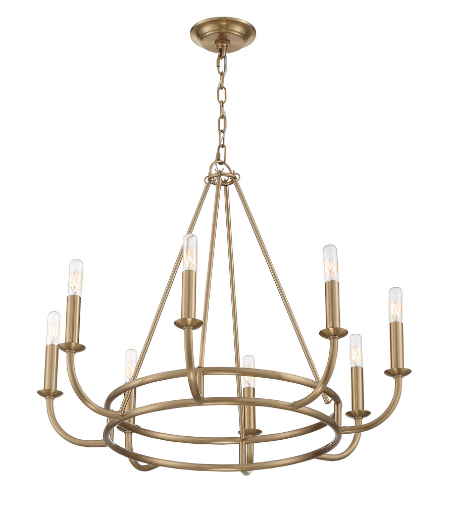 Crystorama Crystorama Bailey 8 Light Aged Brass Chandelier