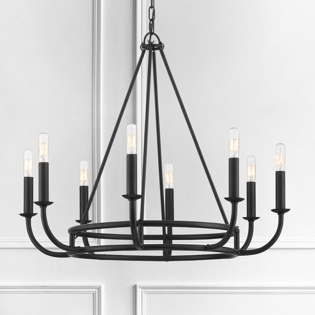 Crystorama Crystorama Bailey 8 Light Matte Black Chandelier