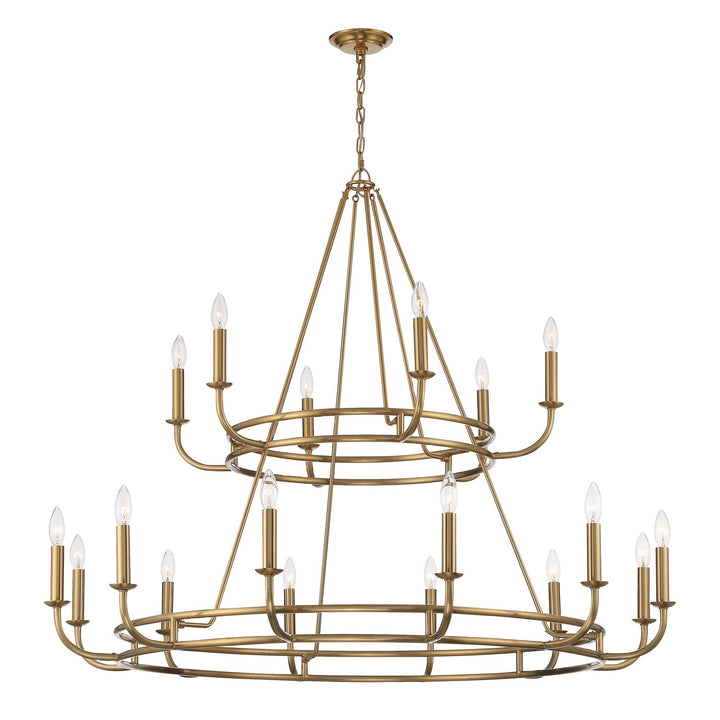 Crystorama Crystorama Bailey 18 Light Aged Brass Chandelier
