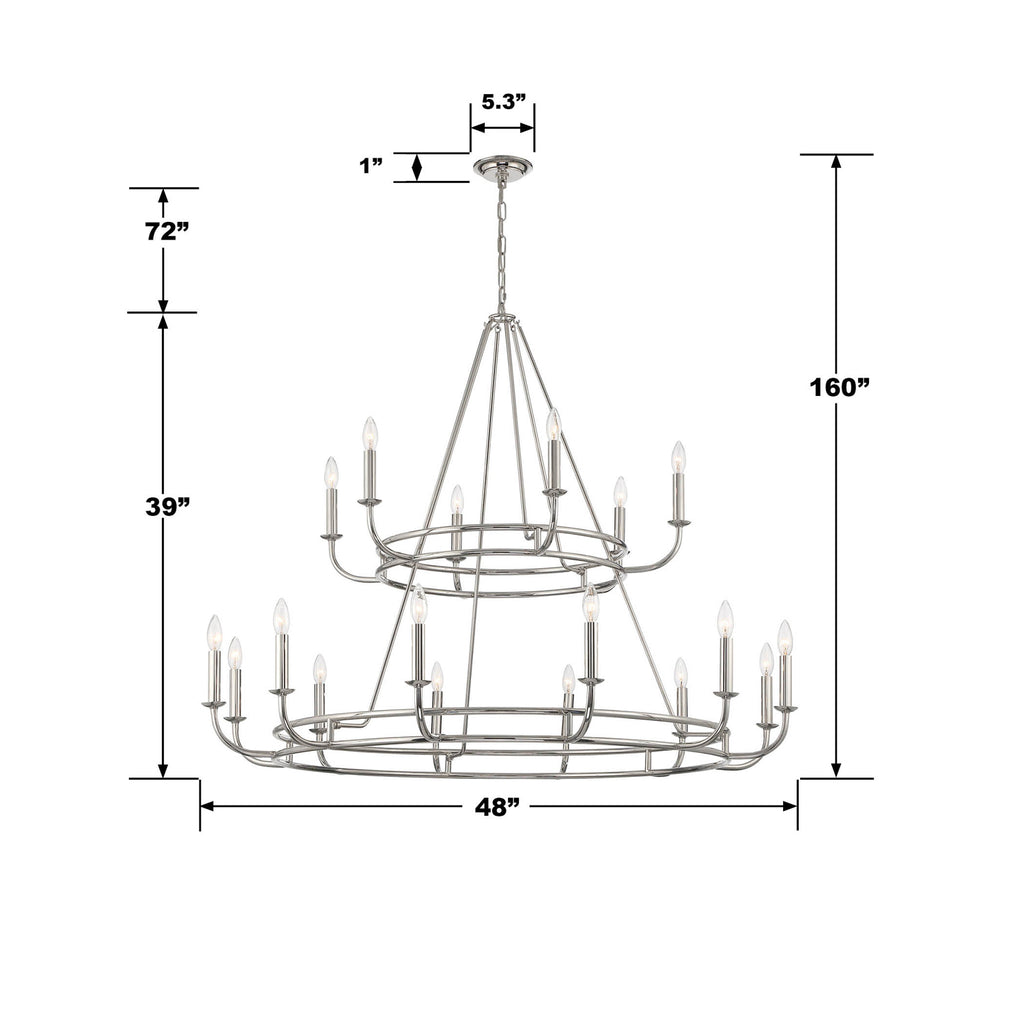 Crystorama Crystorama Bailey 18 Light Polished Nickel Chandelier