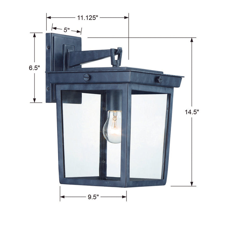 Crystorama Crystorama Belmont 1 Light Graphite Outdoor Sconce