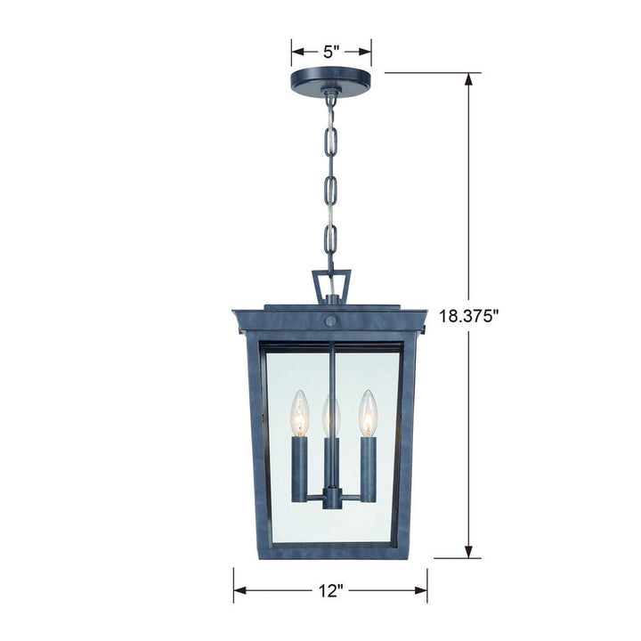 Crystorama Crystorama Belmont 3 Light Graphite Outdoor Pendant