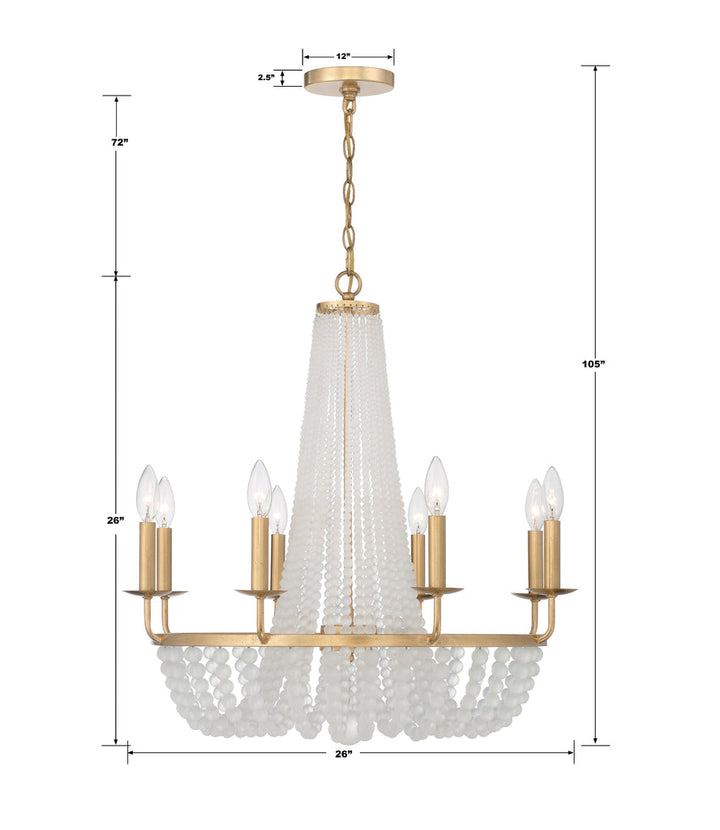 Crystorama Crystorama Bella 8 Light Antique Gold Chandelier