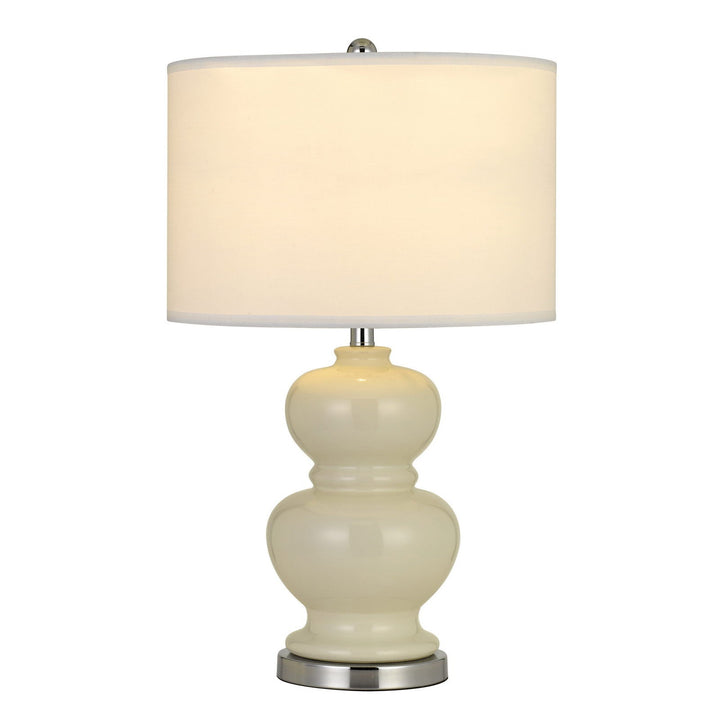 BERGAMO CERAMIC TABLE LAMP WITH HARDBACK WHITE FABRIC SHADE (SOLD AND PRICED AS PAIRS) Cal Lighting