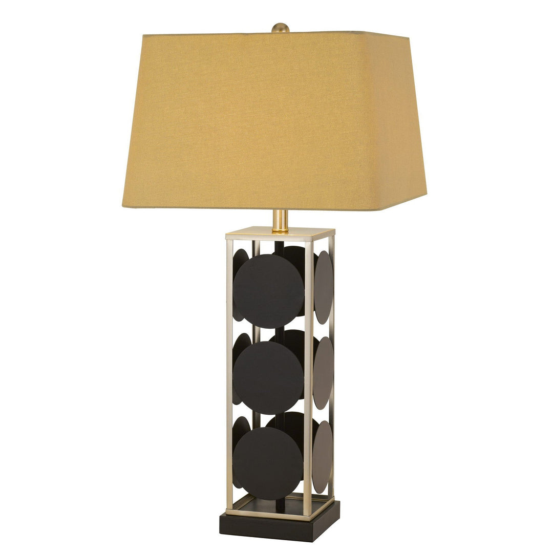 HANSON METAL TABLE LAMP WITH SQUARE FABRIC SHADE Cal Lighting