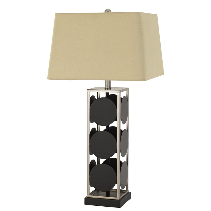 HANSON METAL TABLE LAMP WITH SQUARE FABRIC SHADE Cal Lighting