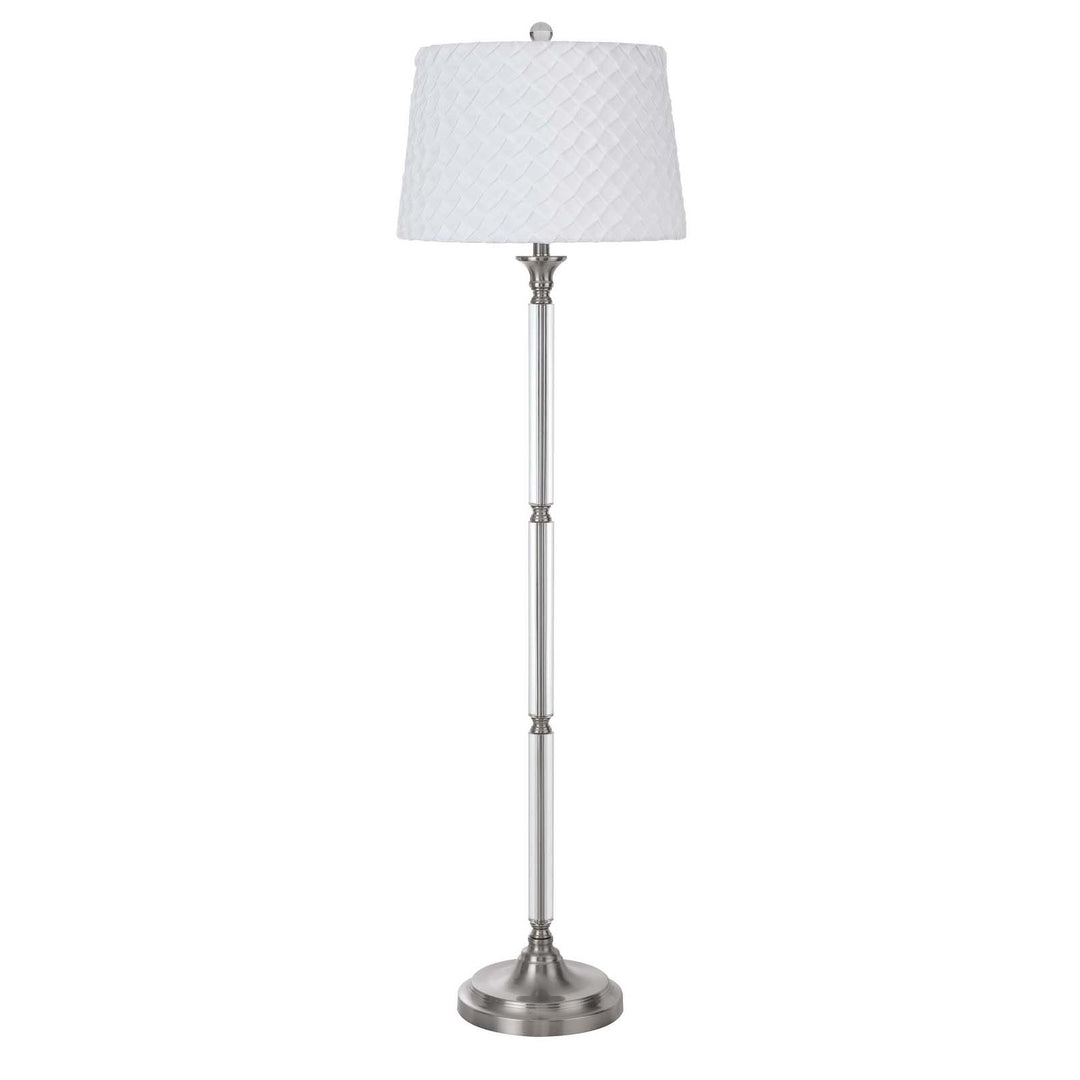 150W 3 WAY RUSTON CRYSTAL/METAL FLOOR LAMP WITH PLEATED HARDBACK SHADE Cal Lighting