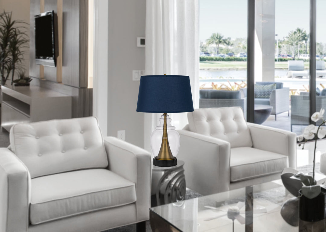 CUPOLA GLASS/METAL TABLE LAMP Cal Lighting