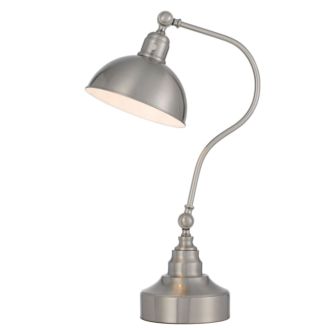 INDUSTRIAL ADJUSTABLE METAL DOWNBRIDGE DESK LAMP WITH HALF DOME METAL SHADE Cal Lighting