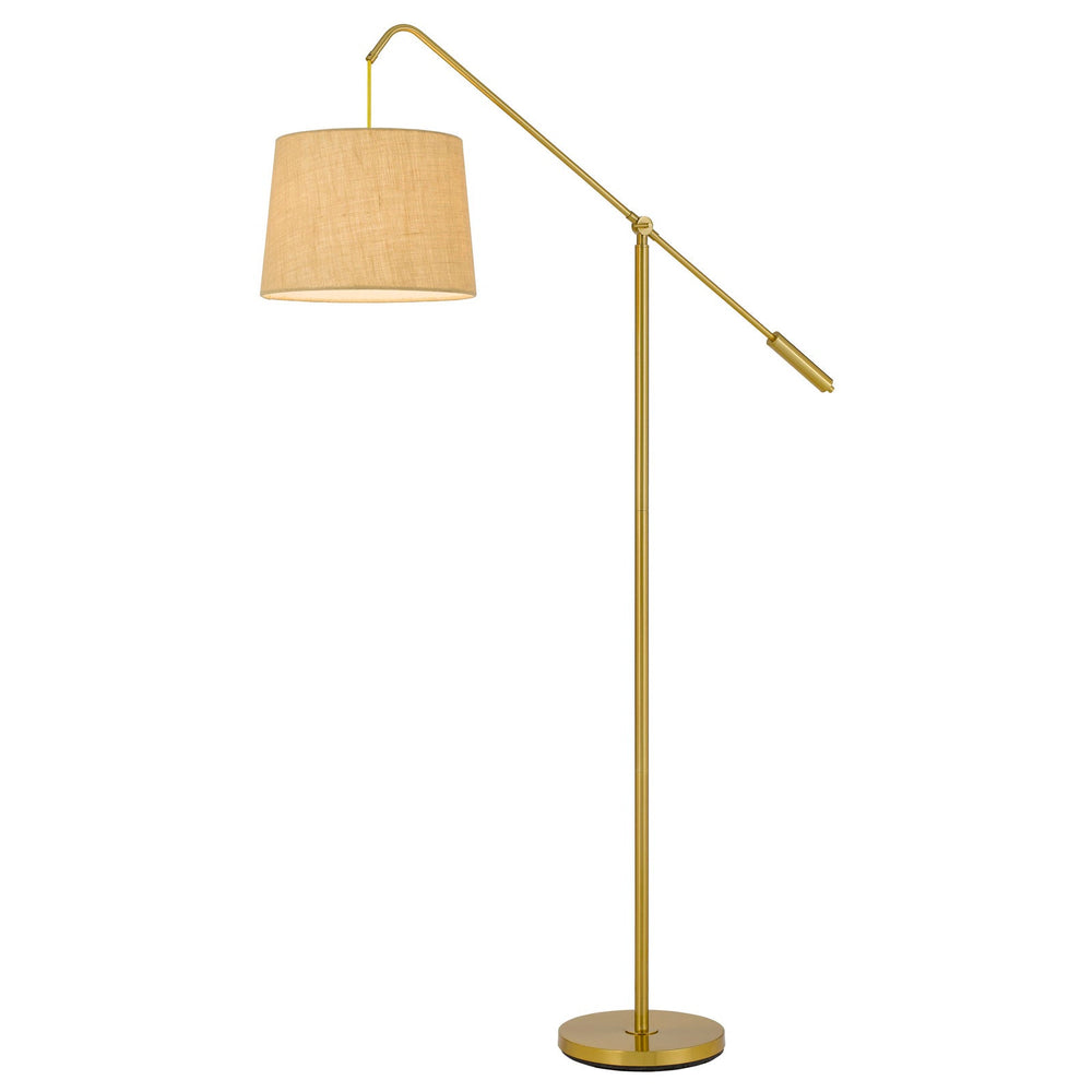 FISHING ROD ADJUSTABLE METAL FLOOR LAMP WITH BURLAP SHADE Cal Lighting